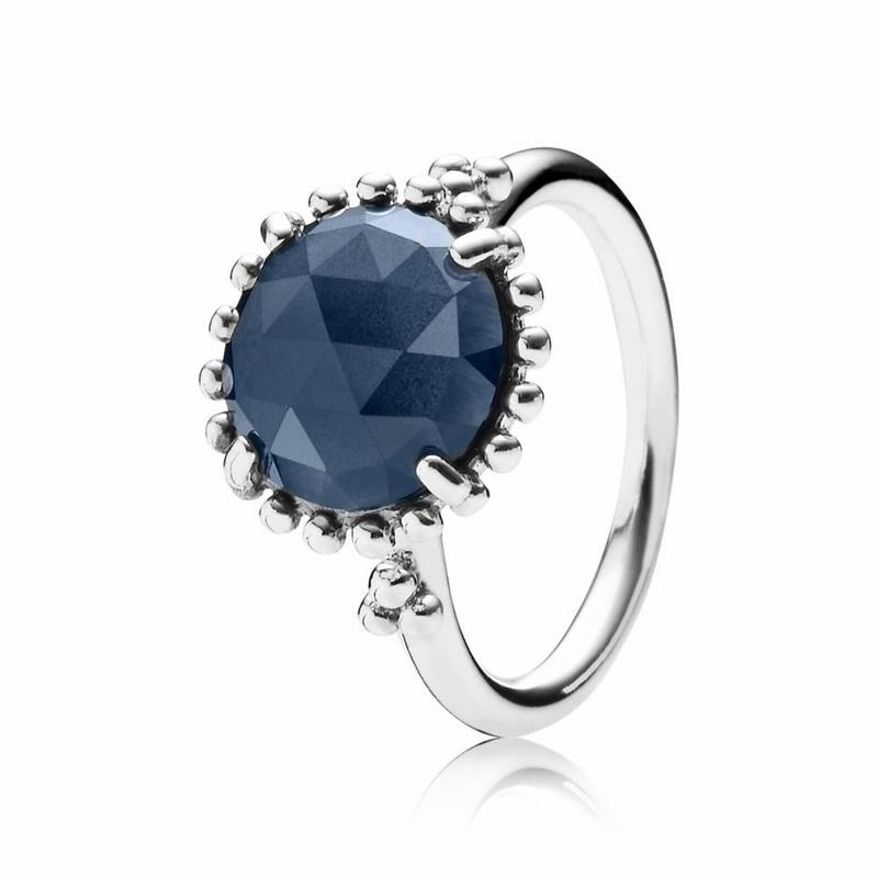 Pandora Midnight Star Statement Ring - Sterling Silver/Blue/Crystal - Canada | NI2346DE